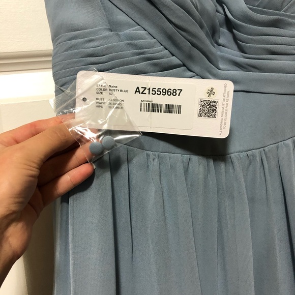 Dusty Blue Bridesmaid Dress - Azazie - Picture 3 of 7